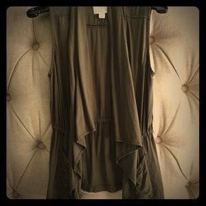 Caslon army green drapey utility vest